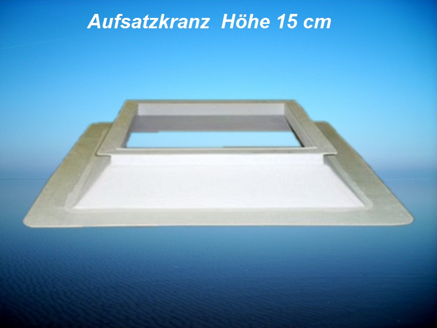Lichtkuppel Pyramidenform 100 x 100 cm mit Aufsatzkranz